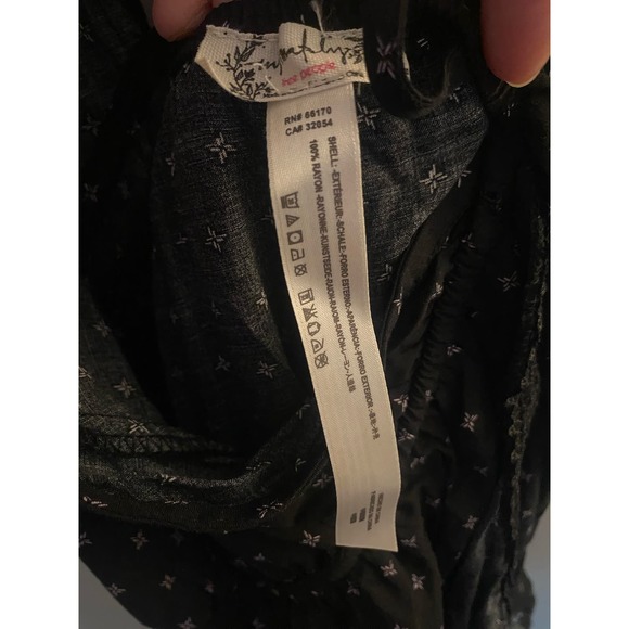 Free people black patterned medium cute ruffled romper - Picture 8 of 11